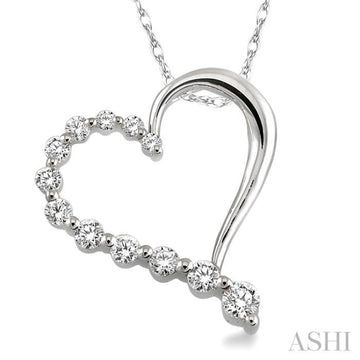 Half Journey Diamond Heart Shape Pendant